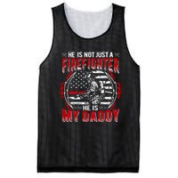 My Daddy Is Firefighter Thin Red Line Fire Son Daughter Gift Mesh Reversible Basketball Jersey Tank