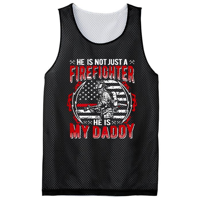 My Daddy Is Firefighter Thin Red Line Fire Son Daughter Gift Mesh Reversible Basketball Jersey Tank