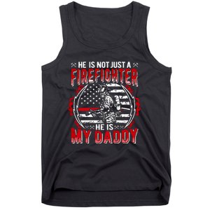 My Daddy Is Firefighter Thin Red Line Fire Son Daughter Gift Tank Top