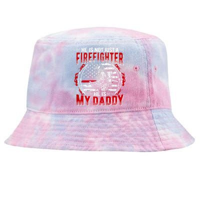 My Daddy Is Firefighter Thin Red Line Fire Son Daughter Gift Tie-Dyed Bucket Hat