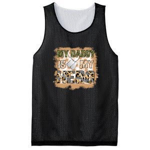 My Daddy Is My Hero Veteran Dad Gift Father's Day Mesh Reversible Basketball Jersey Tank