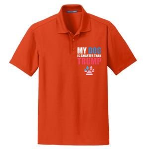 My Dog Is Smarter Than Your President Trump Funny Antigifttrump Gift Dry Zone Grid Polo