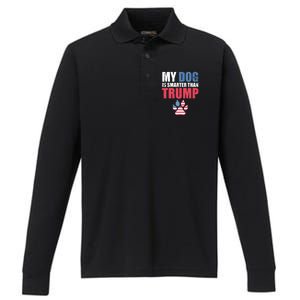 My Dog Is Smarter Than Your President Trump Funny Antigifttrump Gift Performance Long Sleeve Polo