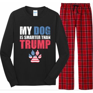 My Dog Is Smarter Than Your President Trump Funny Antigifttrump Gift Long Sleeve Pajama Set