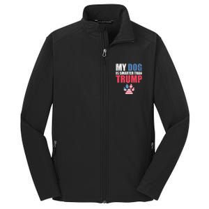 My Dog Is Smarter Than Your President Trump Funny Antigifttrump Gift Core Soft Shell Jacket