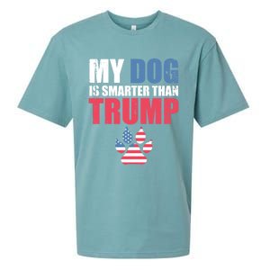 My Dog Is Smarter Than Your President Trump Funny Antigifttrump Gift Sueded Cloud Jersey T-Shirt