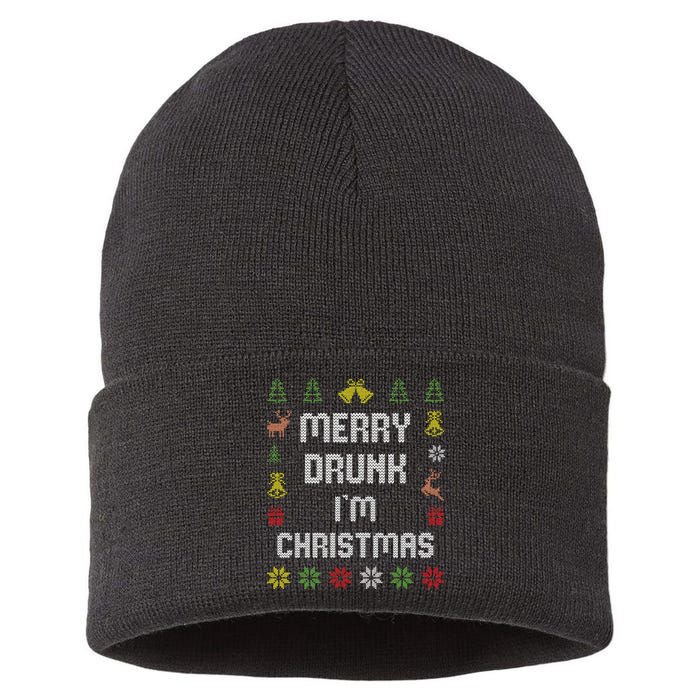 Merry Drunk I'm Christmas Sustainable Knit Beanie