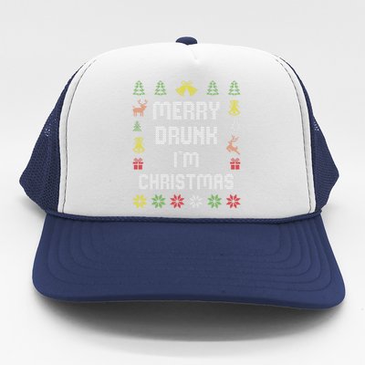 Merry Drunk I'm Christmas Trucker Hat