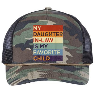 My DaughterInLaw Is My Favorite Child Humor Fathers Day Retro Rope Trucker Hat Cap