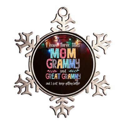 Mother's Day I Have Three Titles Mom Grammy And Great Grammy Metallic Star Ornament