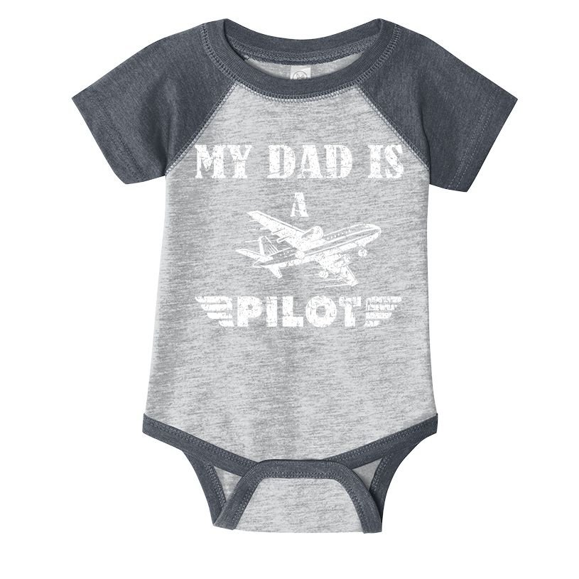 My Dad Is A Pilot Airplane Aviation Pilot's Aeroplane Infant Baby Jersey Bodysuit