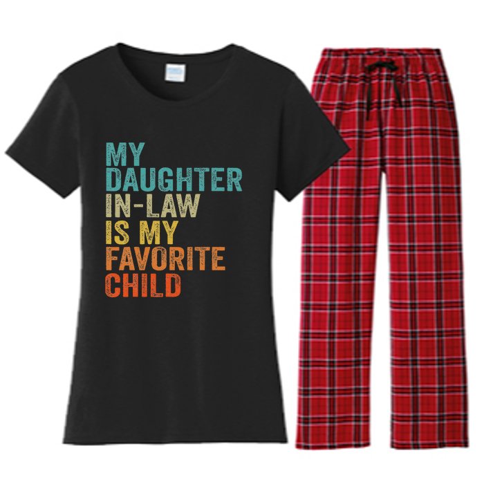 My Daughter In Law Is My Favorite Child Retro Vintage Women's Flannel Pajama Set