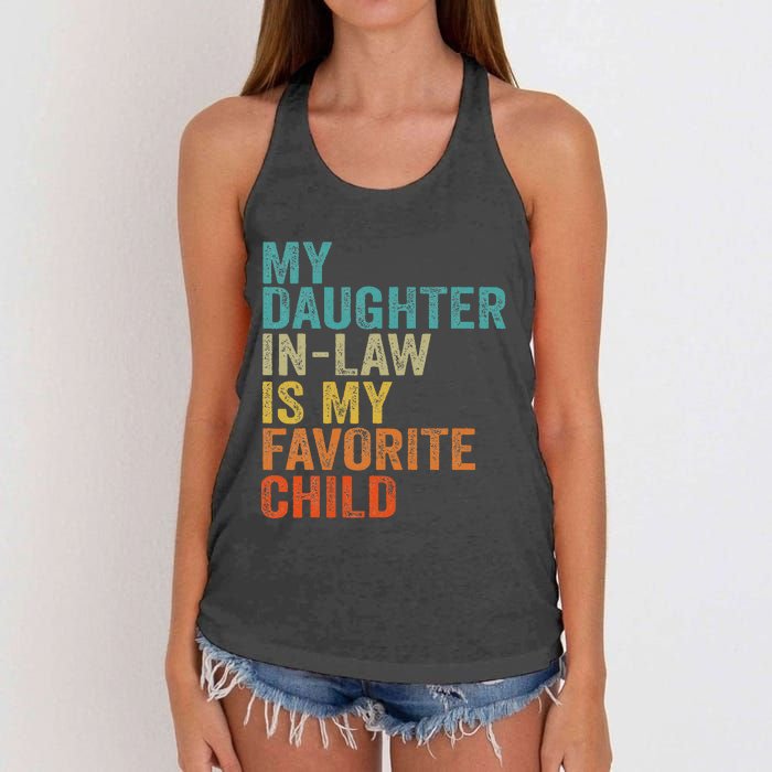 My Daughter In Law Is My Favorite Child Retro Vintage Women's Knotted Racerback Tank