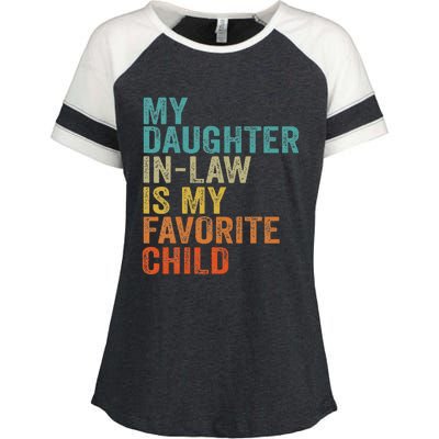 My Daughter In Law Is My Favorite Child Retro Vintage Enza Ladies Jersey Colorblock Tee