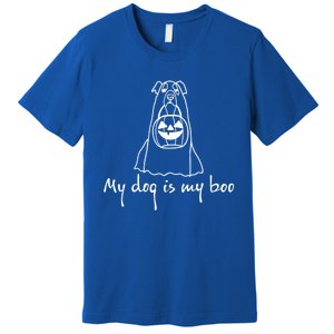 My Dog Is My Boo Funny Dog Owner Boo Ghost Lover Halloween Gift Premium T-Shirt