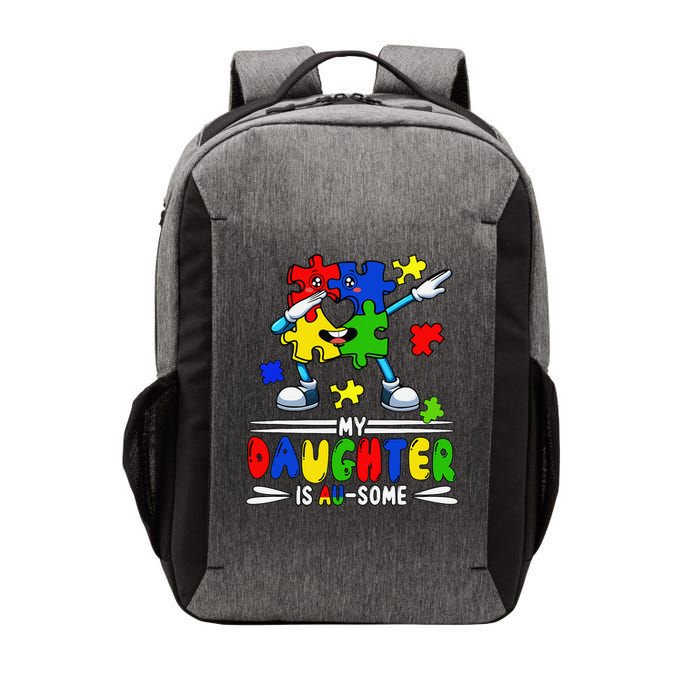 My Daughter Is Awesome Dabbing Pieces Autism Awareness Vector Backpack