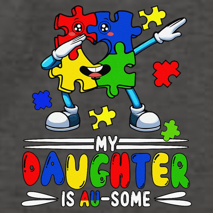 My Daughter Is Awesome Dabbing Pieces Autism Awareness Vector Backpack