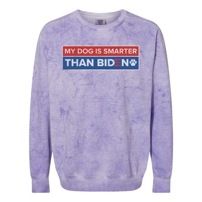 My Dog Is Smarter Than Biden Colorblast Crewneck Sweatshirt