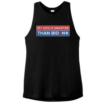 My Dog Is Smarter Than Biden Ladies PosiCharge Tri-Blend Wicking Tank