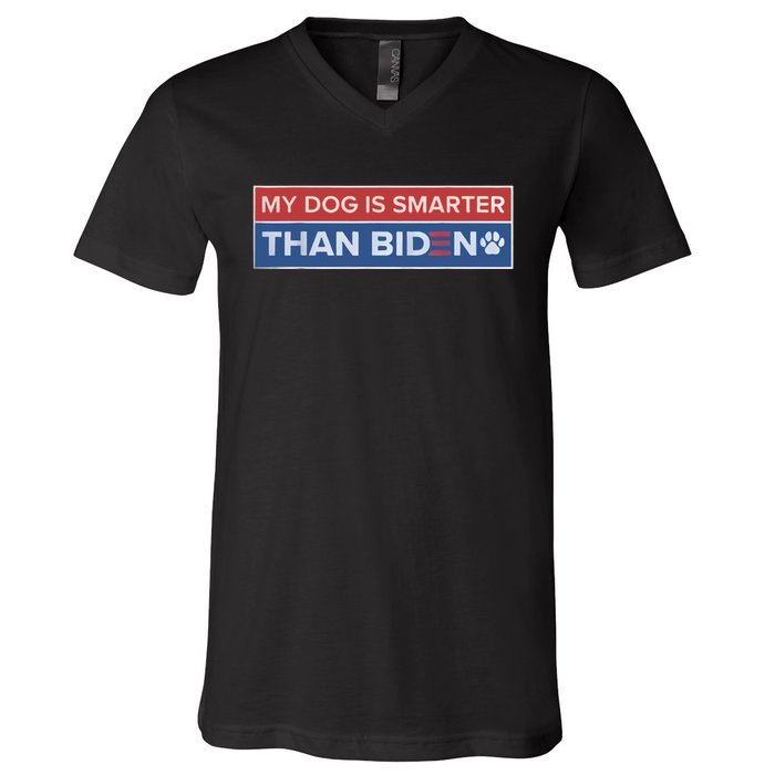 My Dog Is Smarter Than Biden V-Neck T-Shirt