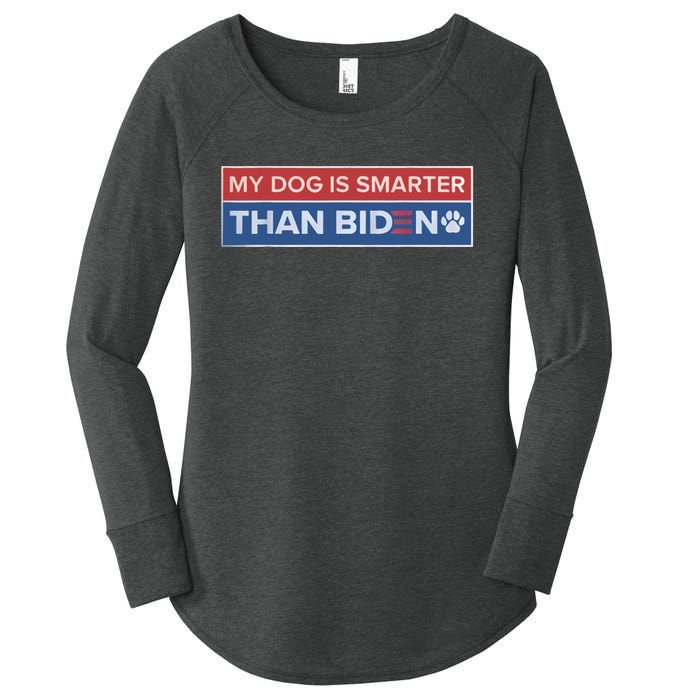 My Dog Is Smarter Than Biden Women's Perfect Tri Tunic Long Sleeve Shirt