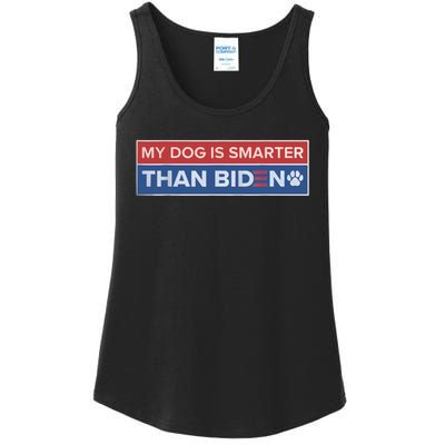 My Dog Is Smarter Than Biden Ladies Essential Tank