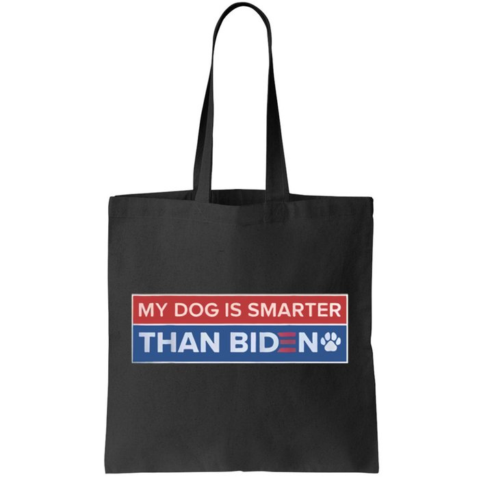 My Dog Is Smarter Than Biden Tote Bag