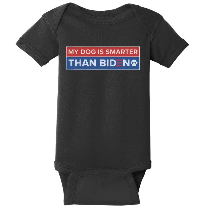 My Dog Is Smarter Than Biden Baby Bodysuit