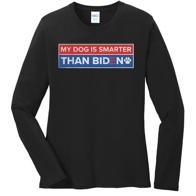 My Dog Is Smarter Than Biden Ladies Long Sleeve Shirt