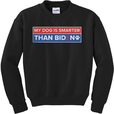 My Dog Is Smarter Than Biden Kids Sweatshirt