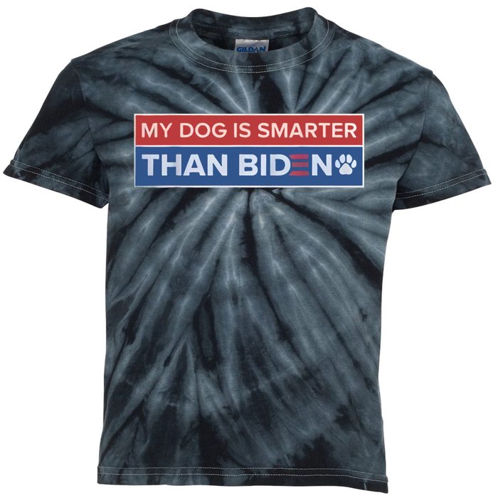 My Dog Is Smarter Than Biden Kids Tie-Dye T-Shirt