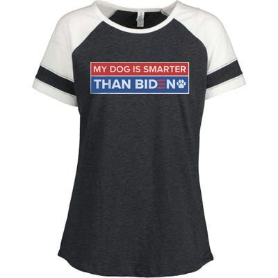 My Dog Is Smarter Than Biden Enza Ladies Jersey Colorblock Tee