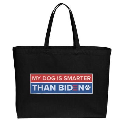 My Dog Is Smarter Than Biden Cotton Canvas Jumbo Tote