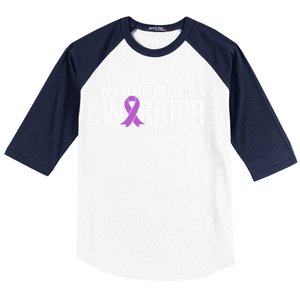 My Daughter Is A Warrior Pancreatic Cancer Awareness Gift Baseball Sleeve Shirt