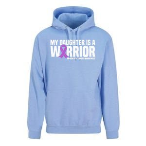 My Daughter Is A Warrior Pancreatic Cancer Awareness Gift Unisex Surf Hoodie