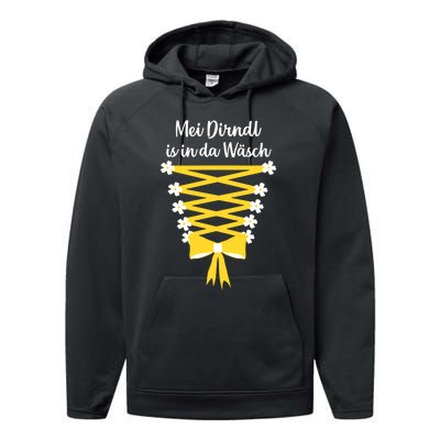 Mei Dirndl Is In Da Wasch Oktoberfest German Drinking Team Beer Lover Performance Fleece Hoodie