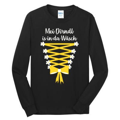 Mei Dirndl Is In Da Wasch Oktoberfest German Drinking Team Beer Lover Tall Long Sleeve T-Shirt