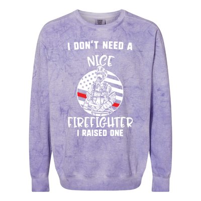 MotherS Day I DonT Need A Nice Firefighter I Raised One Meaningful Gift Colorblast Crewneck Sweatshirt