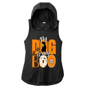 My Dog Is My Boo Funny Ghost Halloween Costume Dog Lover Gift Ladies PosiCharge Tri-Blend Wicking Draft Hoodie Tank