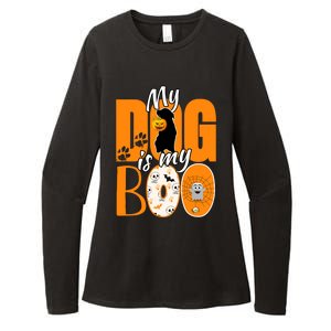 My Dog Is My Boo Funny Ghost Halloween Costume Dog Lover Gift Womens CVC Long Sleeve Shirt