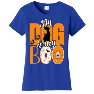 My Dog Is My Boo Funny Ghost Halloween Costume Dog Lover Gift Women's T-Shirt