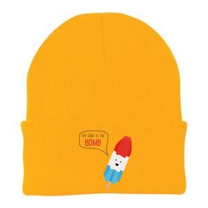 My Dad Is The Bomb Pop Funny Icecream Popsicle Summer Knit Cap Winter Beanie