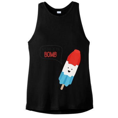 My Dad Is The Bomb Pop Funny Icecream Popsicle Summer Ladies PosiCharge Tri-Blend Wicking Tank