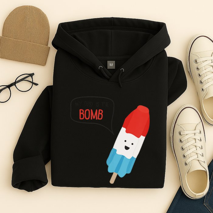 My Dad Is The Bomb Pop Funny Icecream Popsicle Summer Hoodie