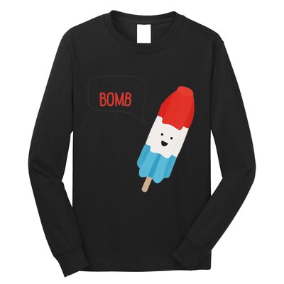 My Dad Is The Bomb Pop Funny Icecream Popsicle Summer Long Sleeve Shirt