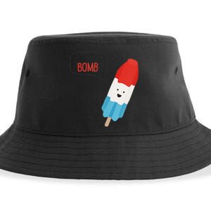 My Dad Is The Bomb Pop Funny Icecream Popsicle Summer Sustainable Bucket Hat