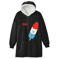 My Dad Is The Bomb Pop Funny Icecream Popsicle Summer Hooded Wearable Blanket