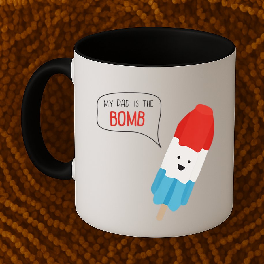 My Dad Is The Bomb Pop Funny Icecream Popsicle Summer Mug