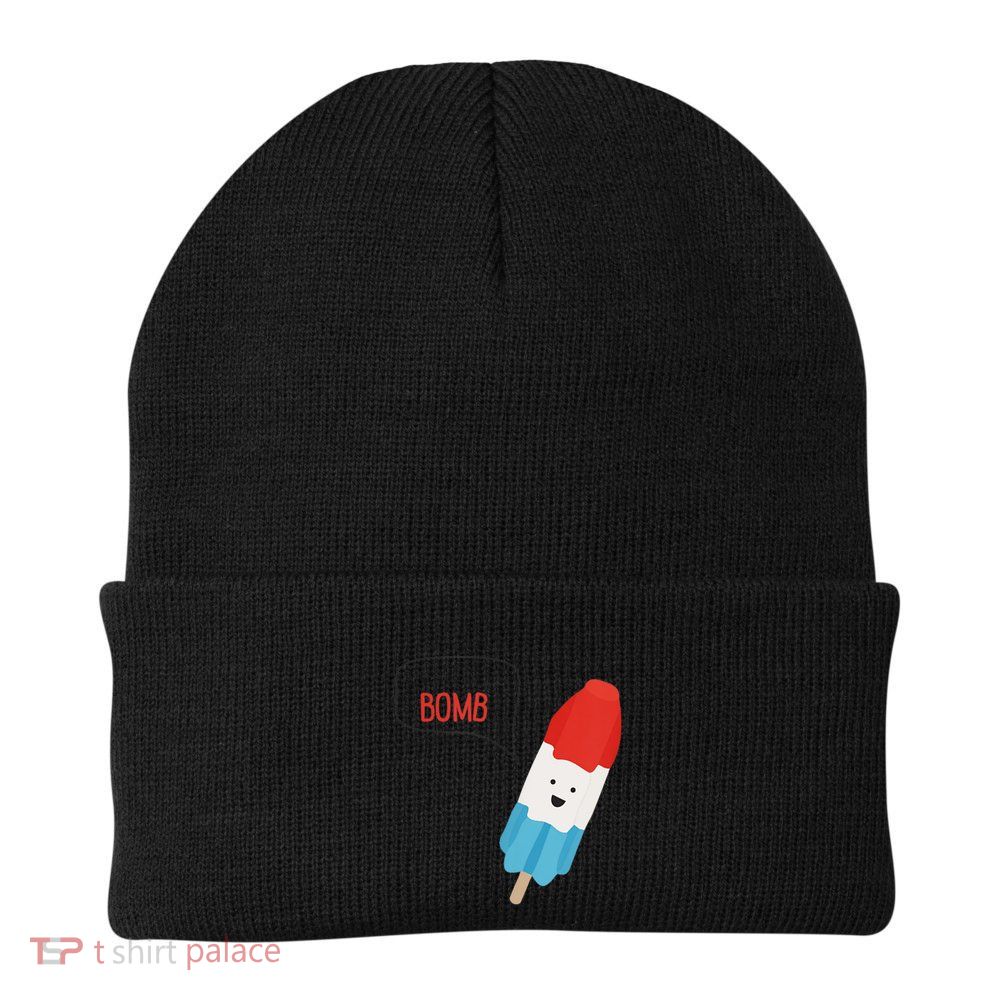 My Dad Is The Bomb Pop Funny Icecream Popsicle Summer Beanie