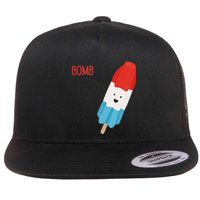 My Dad Is The Bomb Pop Funny Icecream Popsicle Summer Flat Bill Trucker Hat